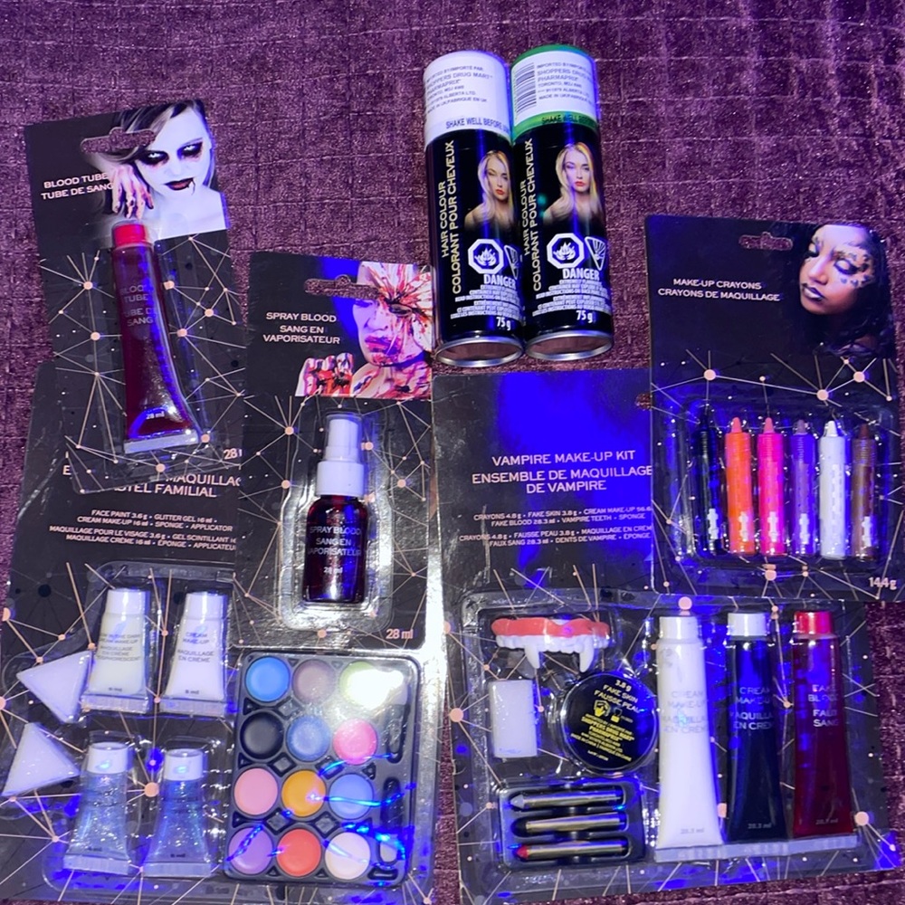 Costume Halloween Makeup Spay Hair Color Pastel make-up crayons fake blood gore